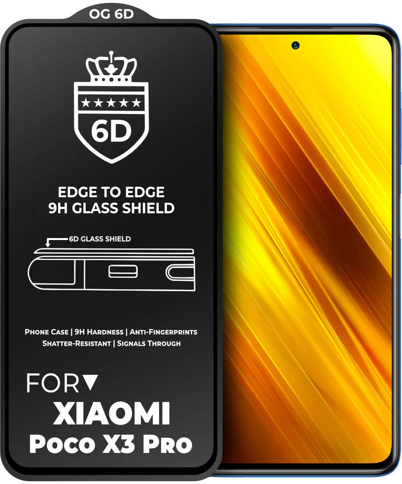 

Защитное стекло 6D Xiaomi Poco X3 Pro Glass Shield (Сяоми Поко Х3 Про)