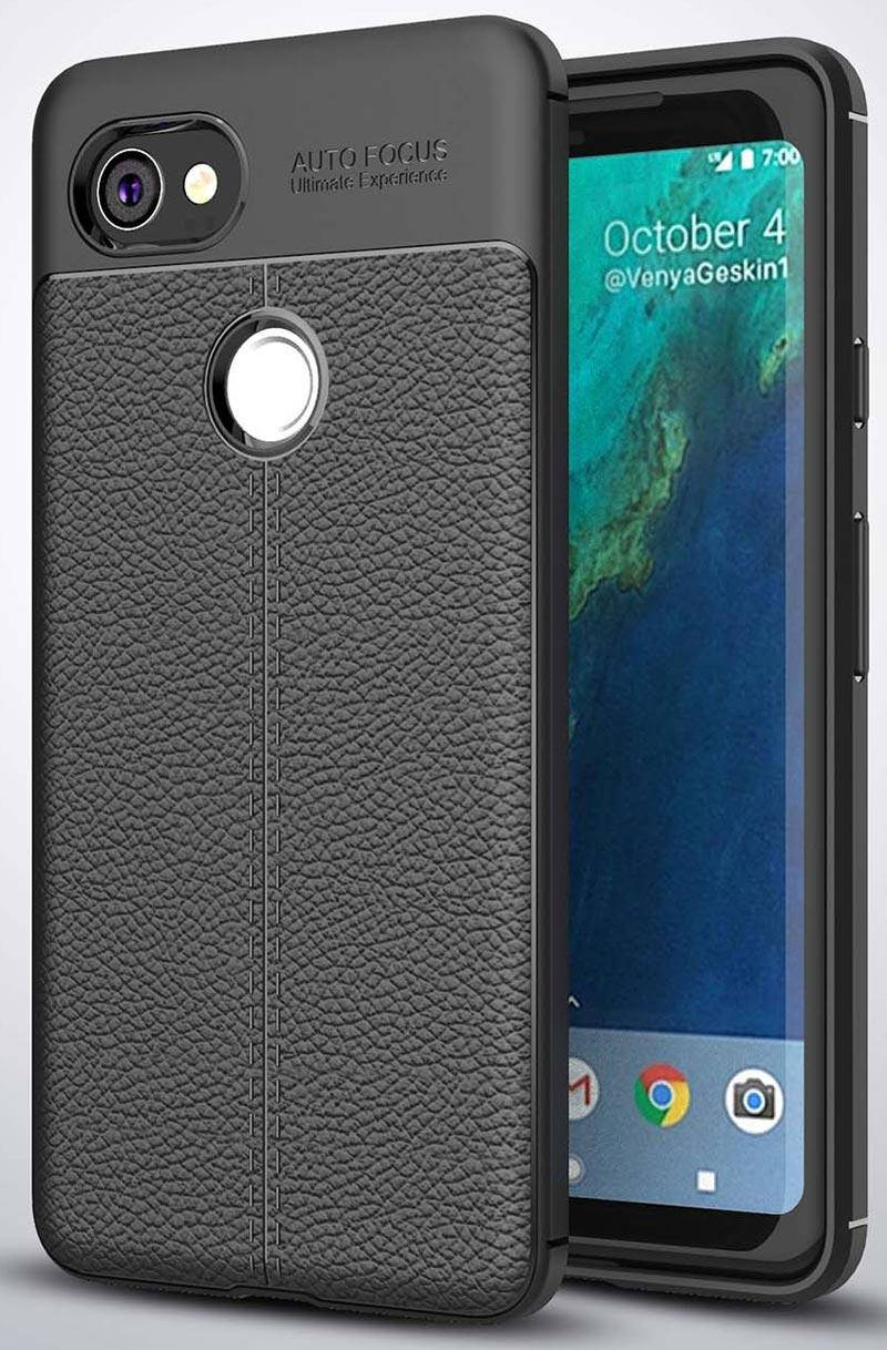 

Противоударный чехол для Google Pixel 2 XL Черный бампер под кожу