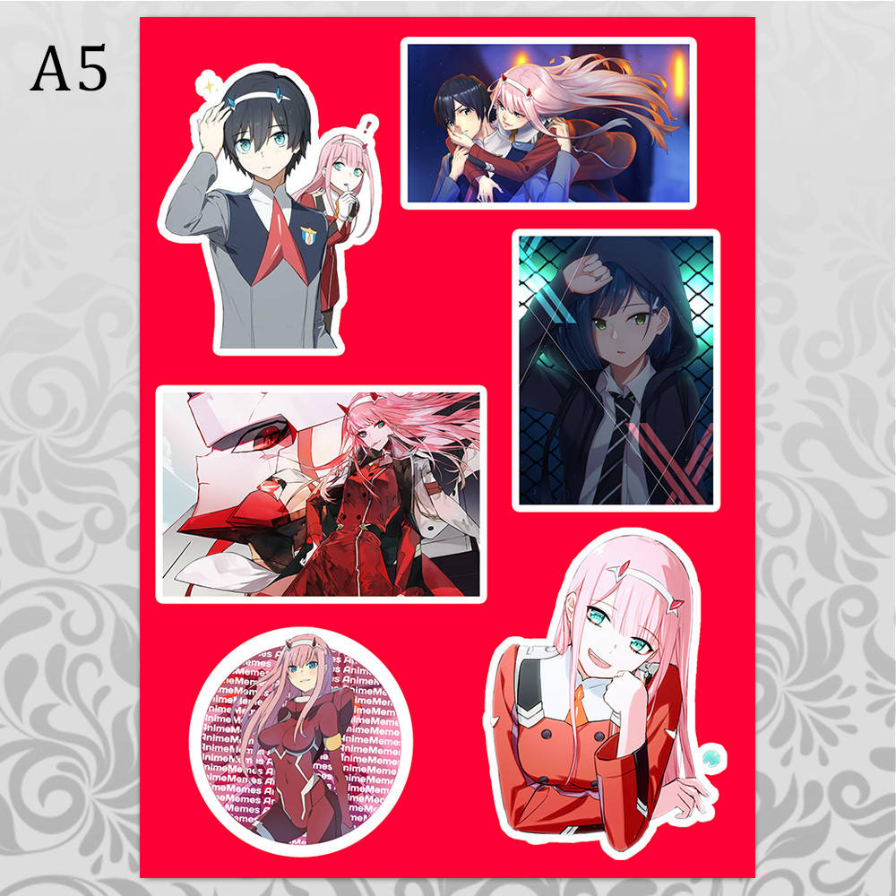 

Стикеры Аниме Darling in the Franxx без порезки 02, Разные цвета