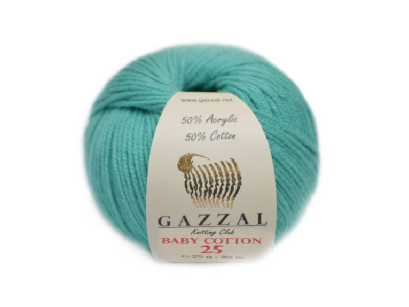 

Gazzal Baby Cotton-25, Бирюзовый №3426, Голубой