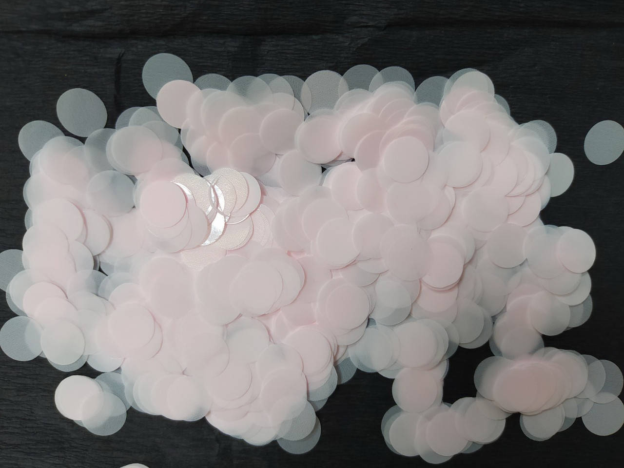 

Аксесуари для свята конфеті кружечки рожевий макарун 12мм х12мм 100грам