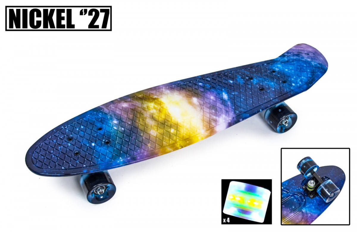 

Пенниборд Penny Scale Nickel 27 " "Universe". Светящиеся колеса