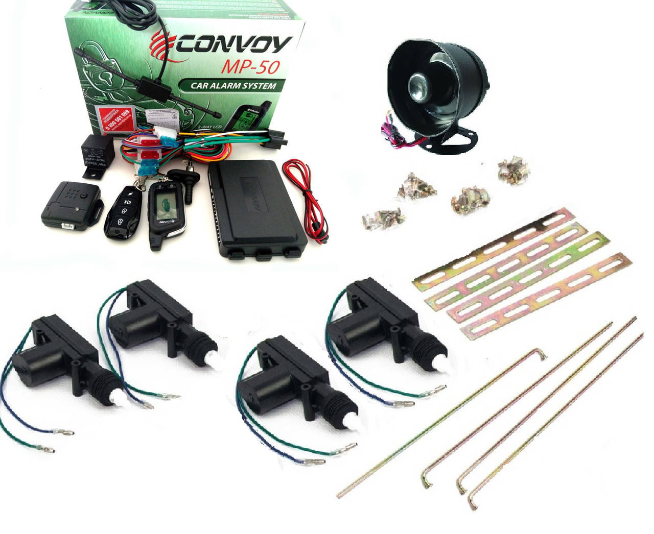 

Комплект автосигнализация MP-50 Convoy центральные замки сирена