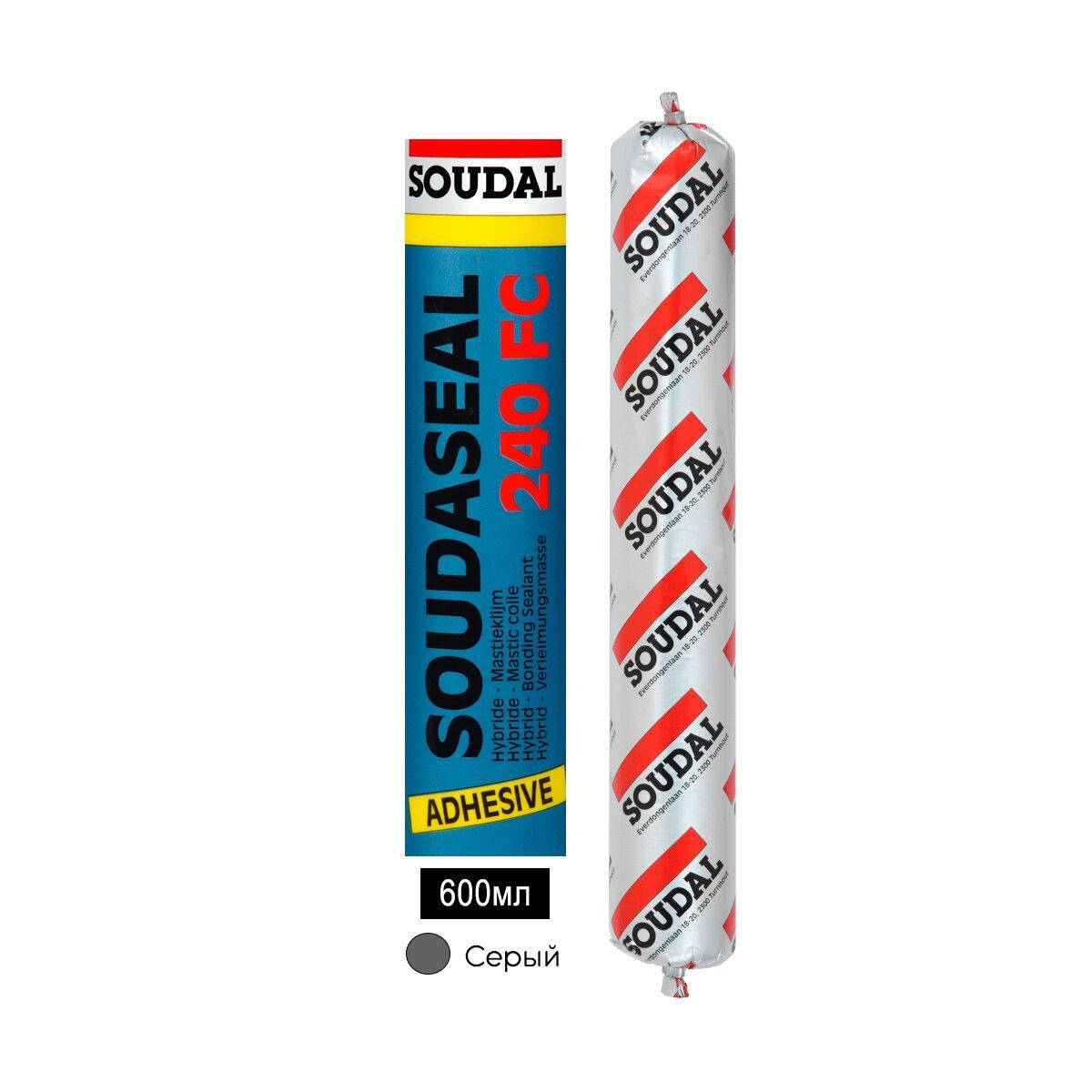 

Клей-герметик быстроотверждающийся 600мл, серый, Soudaseal 240FC, Soudal [000020000000083602] Соудал, Серый