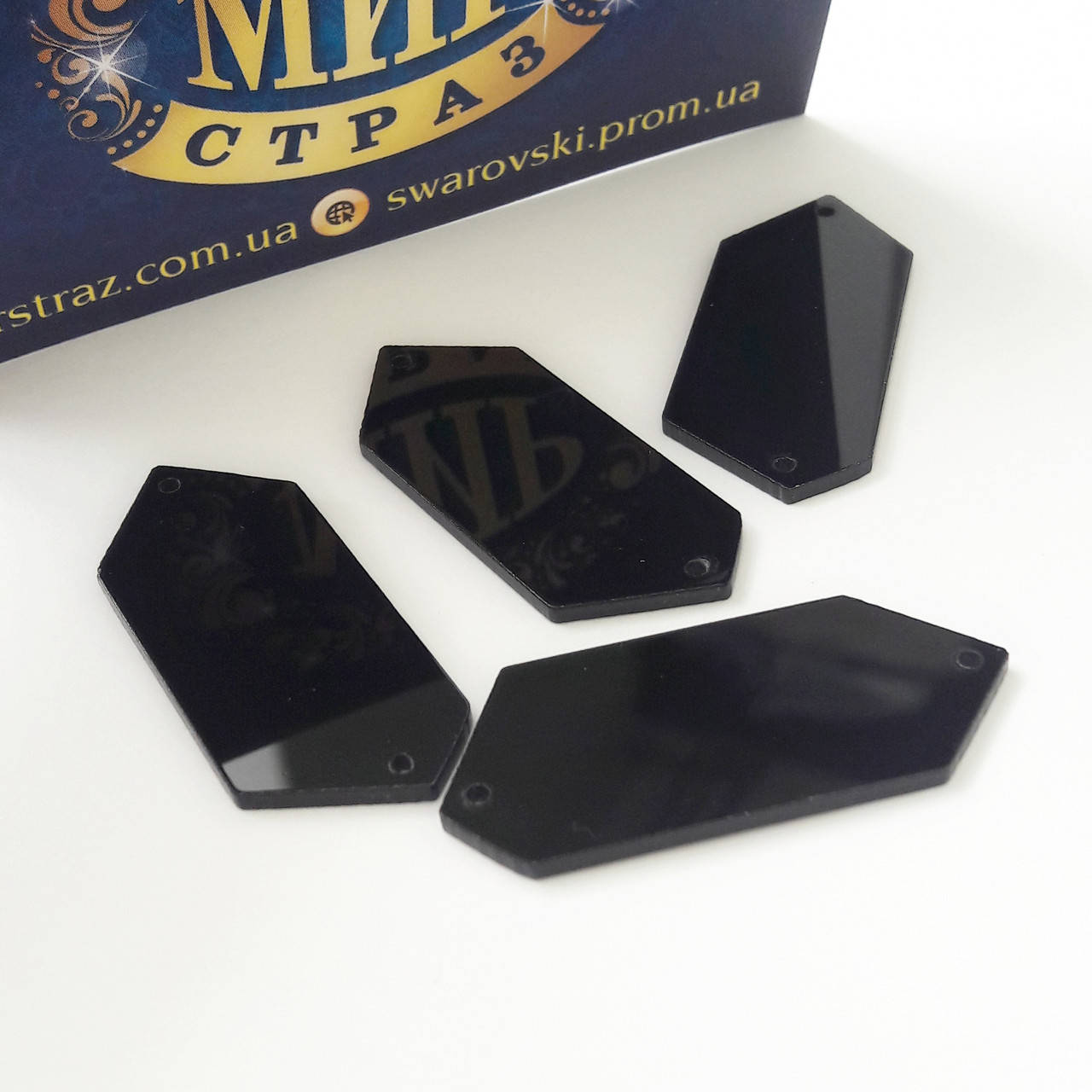 

Зеркала пришивные двусторонние, 40х17мм, цвет Black*1шт