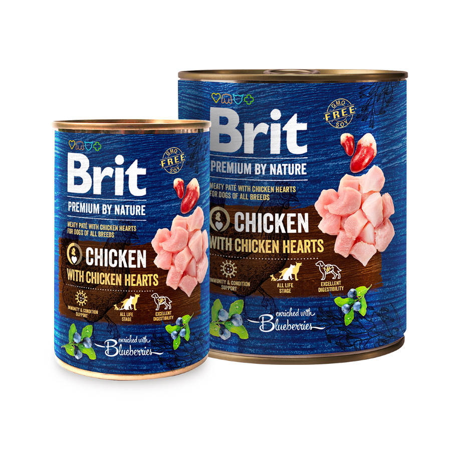 

Brit Premium by Nature Chicken with Hearts консервы (паштет) для собак с курицей и куриными сердцами 800г