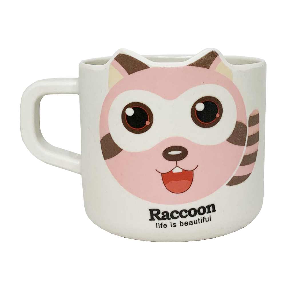 

Эко-чашка Енот (розовый), Бежевый