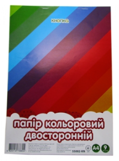 

Бумага цветная А4 9л двухсторонняя