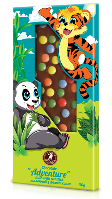 

Шоколад Adventure (Пригода) молочный с филютками 50гр