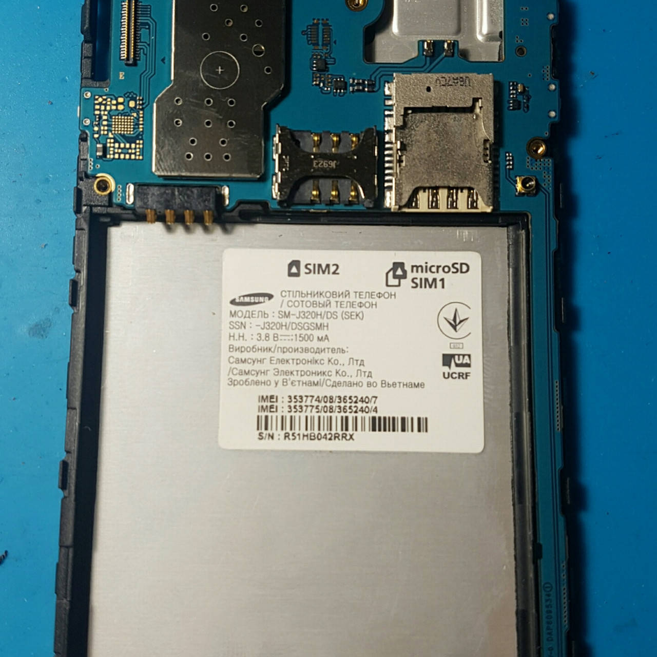 

Системная плата Samsung J3 SM-J320H