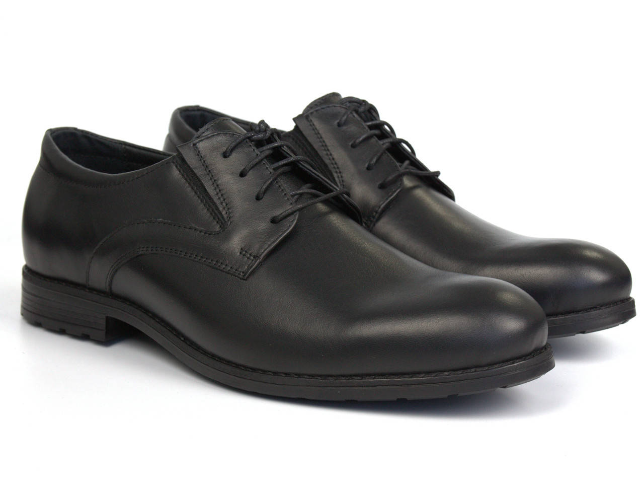 

Дерби кожаные туфли черные с резинками на полную стопу обувь Rosso Avangard Derby RezBlack 29.5, 44, Черный