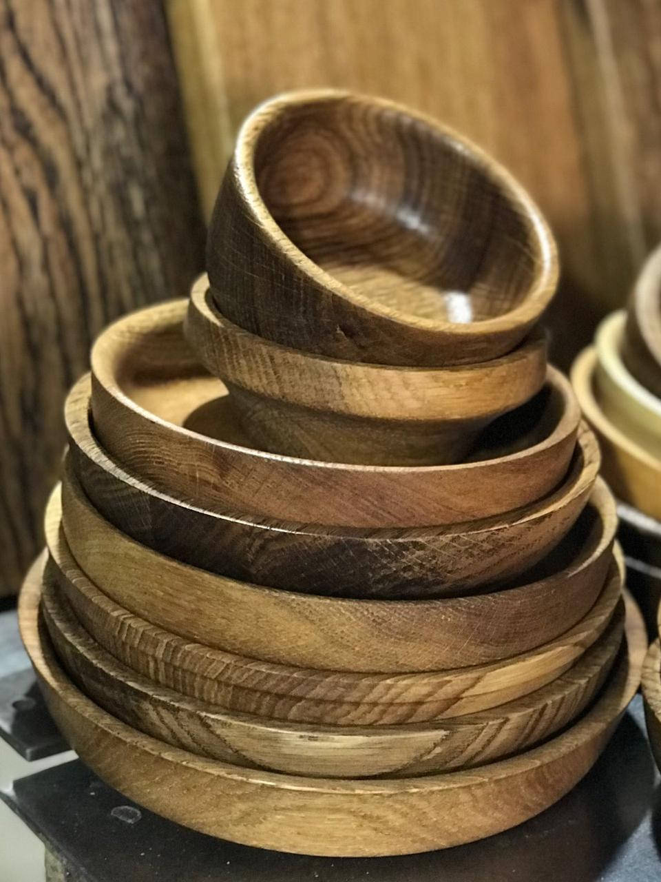 

Тарелка ,соусник ,миска , пиала из дуба . Ручной работы 120