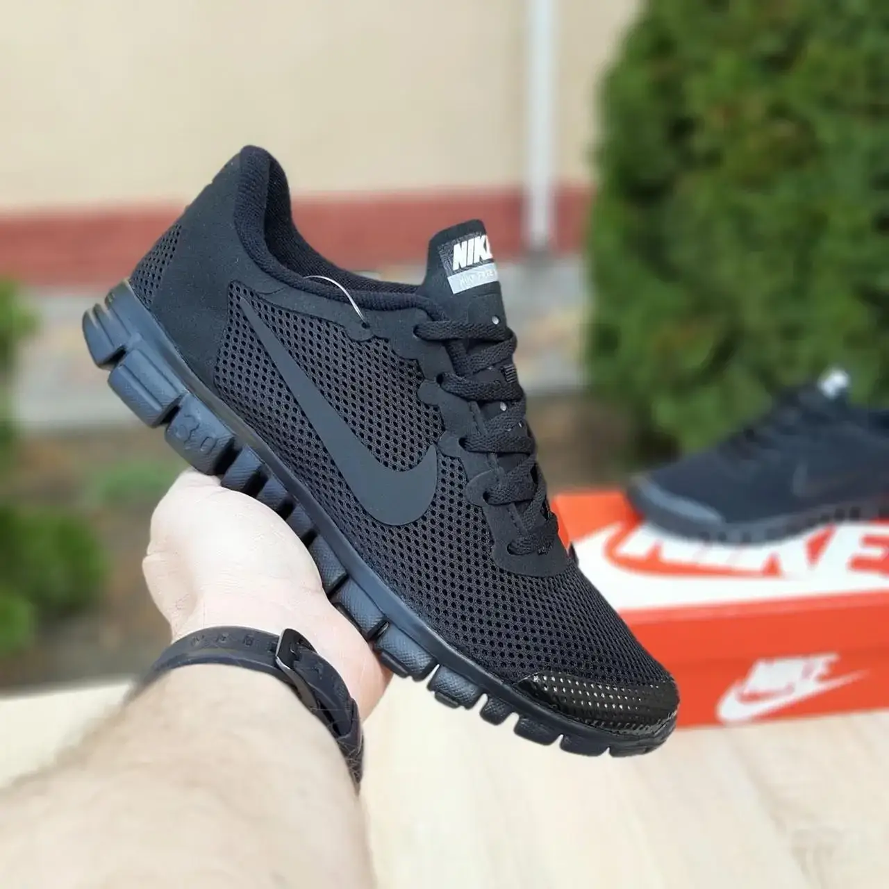 

Мужские кроссовки Nike Найк Free Run 3.0, сетка, пена, черные. 42, Черный