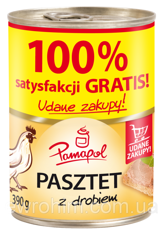 

Паштет куриный 100% Pamapol Польша 390г