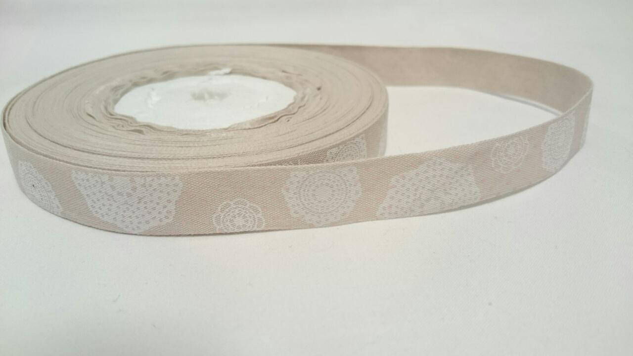 

Лента тканевая "Handmade" 1,5см 25м, Разные цвета