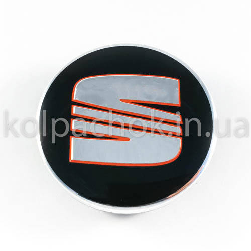 

Колпачки на диски Seat черные/хром лого 1P0601165 (63мм)