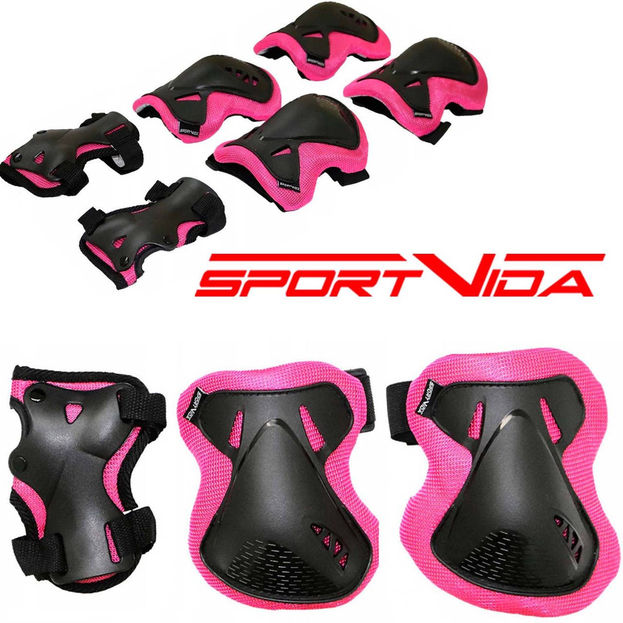 

Комплект защитный SportVida SV-KY0006-S Size S Black/Pink