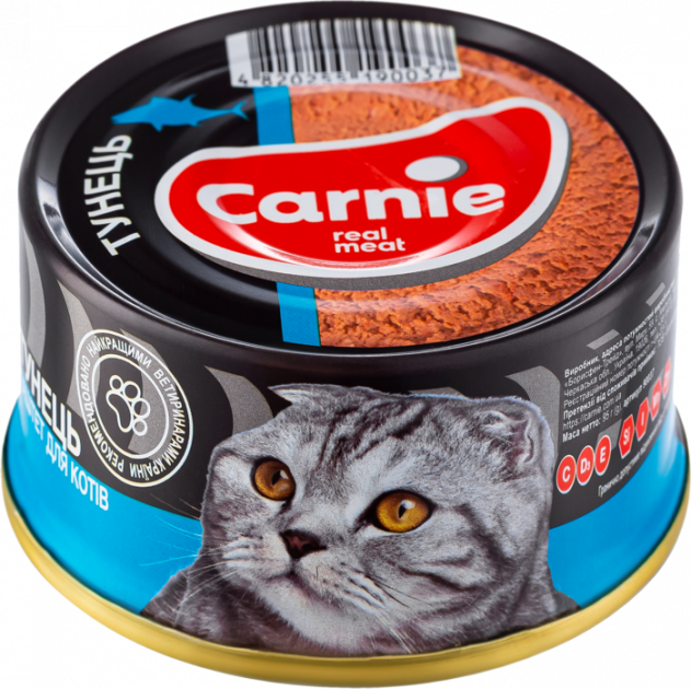 

Консервы Carnie (Карни) паштет мясной с тунцом для взрослых котов 95г