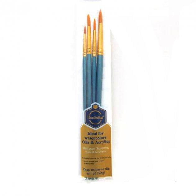 

Нейлоновые кисточки для рисования Набор 7675-В (2кр+2пл) 4,6,8,10