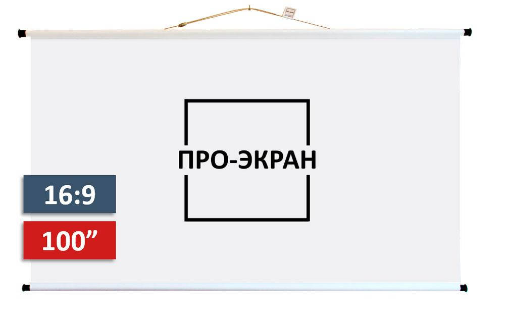 

Экран для проектора ПРО-ЭКРАН 220 на 124 см (16:9), 100 дюймов, Белый