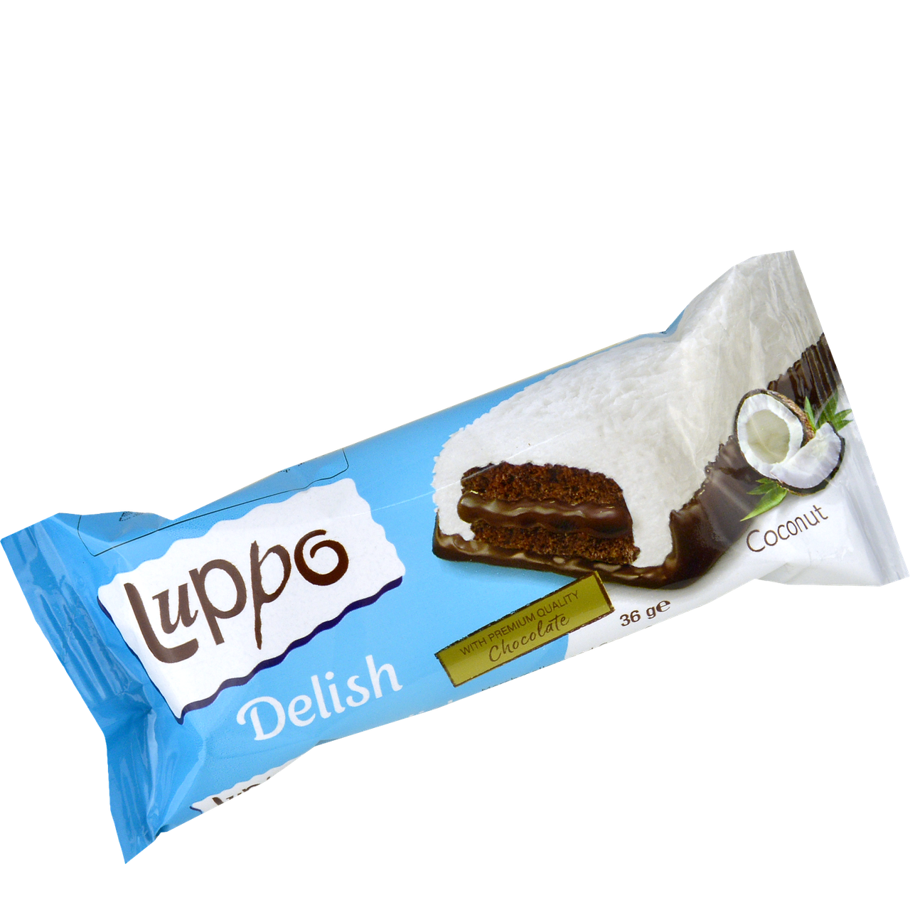 

Кекс Luppo Delish Кокос с шоколадно-кремовой начинкой 36г (уп/12 шт)