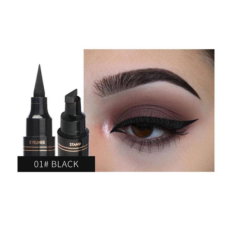 

Двухстороння подводка для глаз Color Liquid Eyeliner маркер + штамп Коричневый