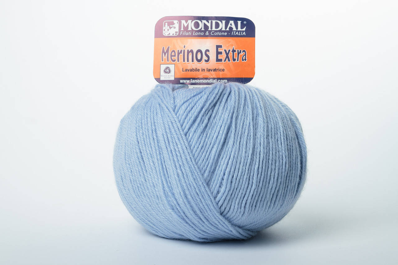 

Пряжа Mondial Merinos Extra 0081 светло-голубой