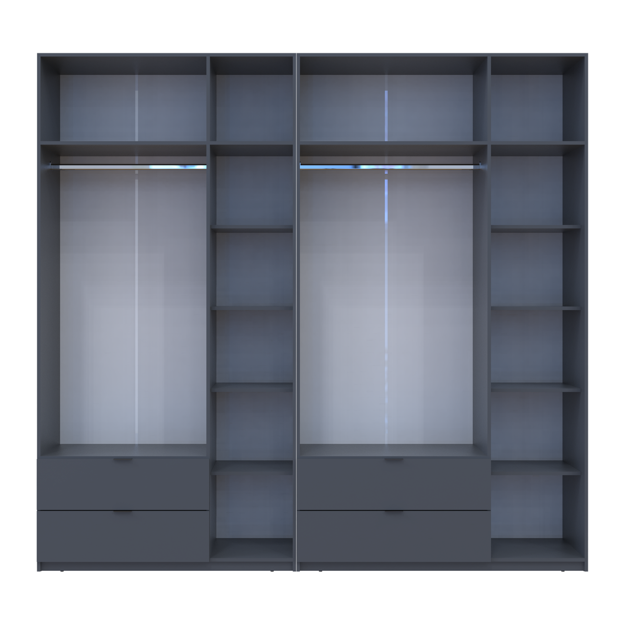 Розпашна Шафа для одягу Doros Лукас Графіт 3+3 ДСП 255х50х240 (42005113) 5