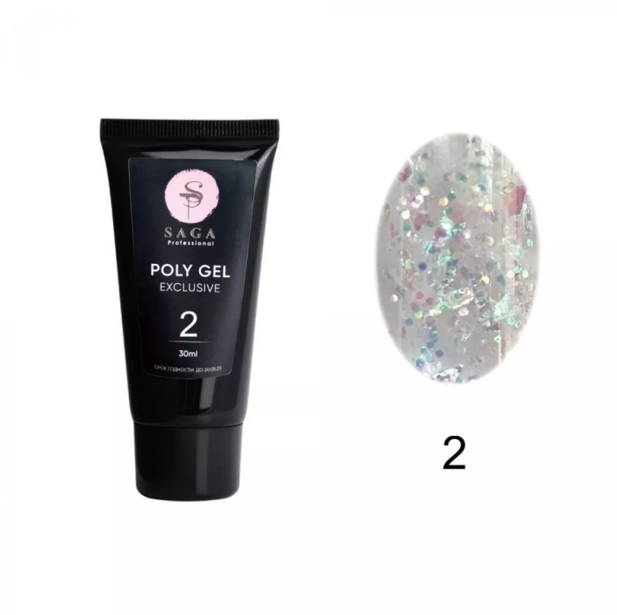 

Полигель с шиммером Saga Professional EXCLUSIVE Poly Gel №2 30 мл