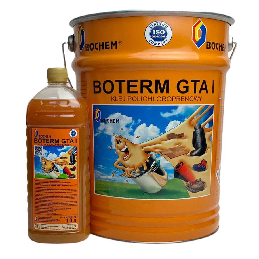 

Клей BOTERM GTA I 1л, полихлоропреновый для кожзама, ткани, карпета, Польша