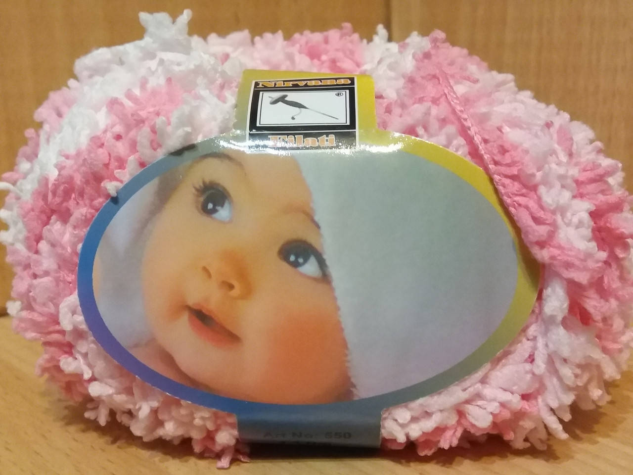 

Детская махровая пряжа Filati Baby (100% микрополиэстер 50г/75м) Розово-белый меланж