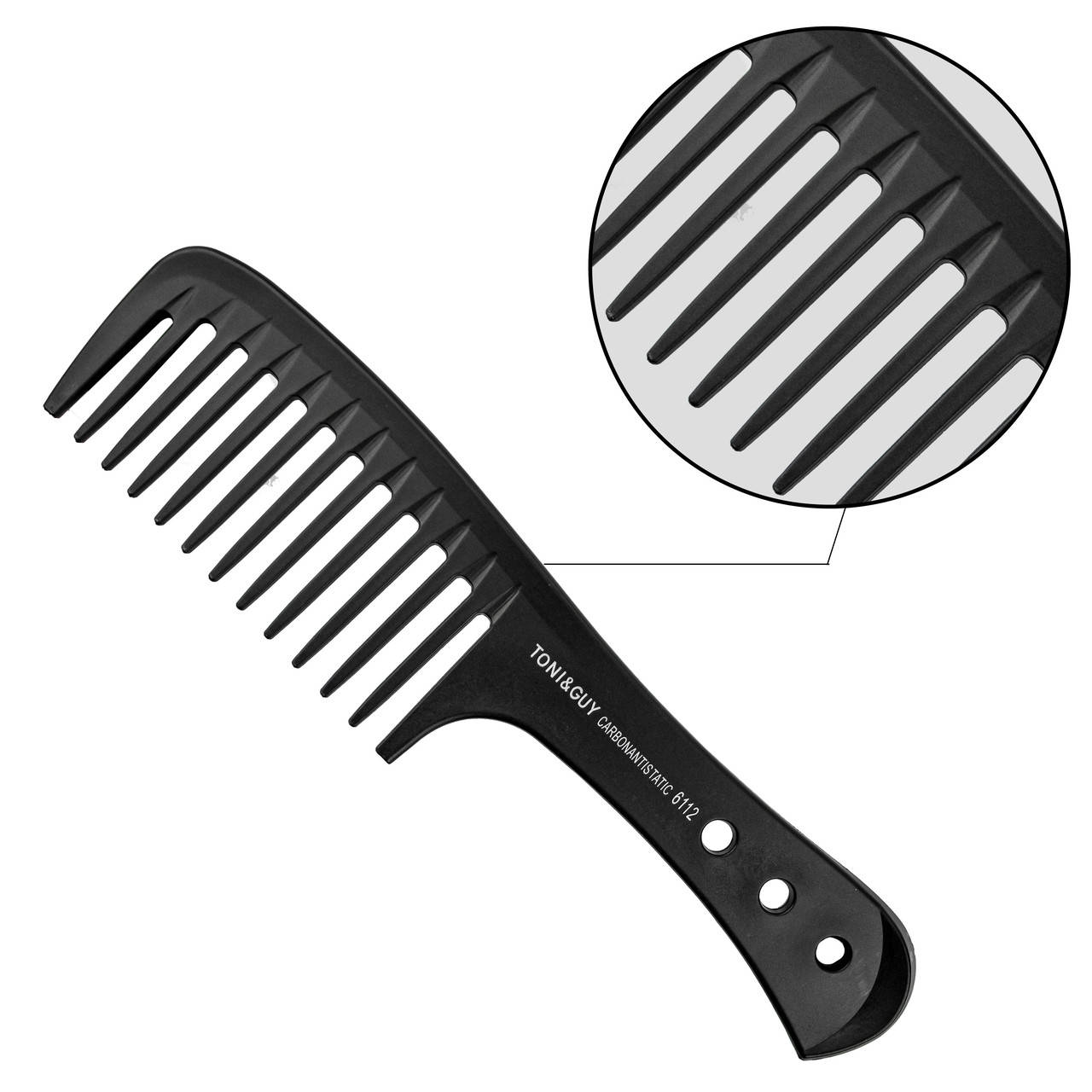 

Расчёска - гребень для волос Carbon T&G черный с ручкой 6112 (barber, стрижка, укладка, парикмахер, барбер)