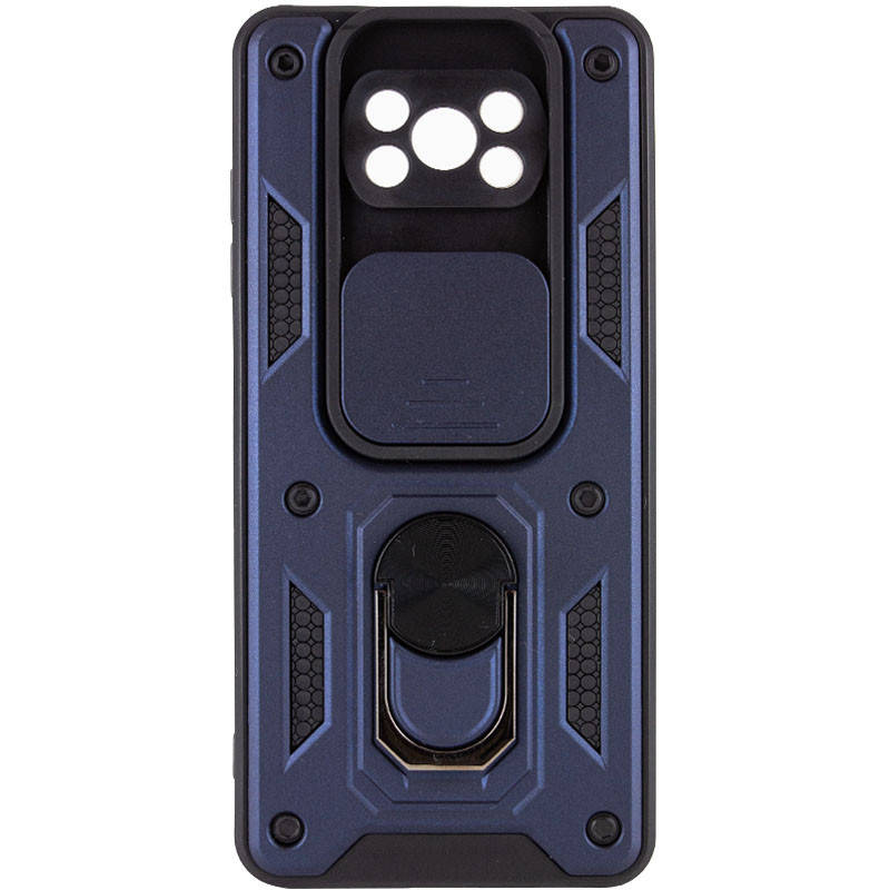 

Ударопрочный чехол Camshield Serge Ring for Magnet для Xiaomi Poco X3 NFC / Poco X3 Pro Perry TPU+PC, Шторка на камеру, Синий