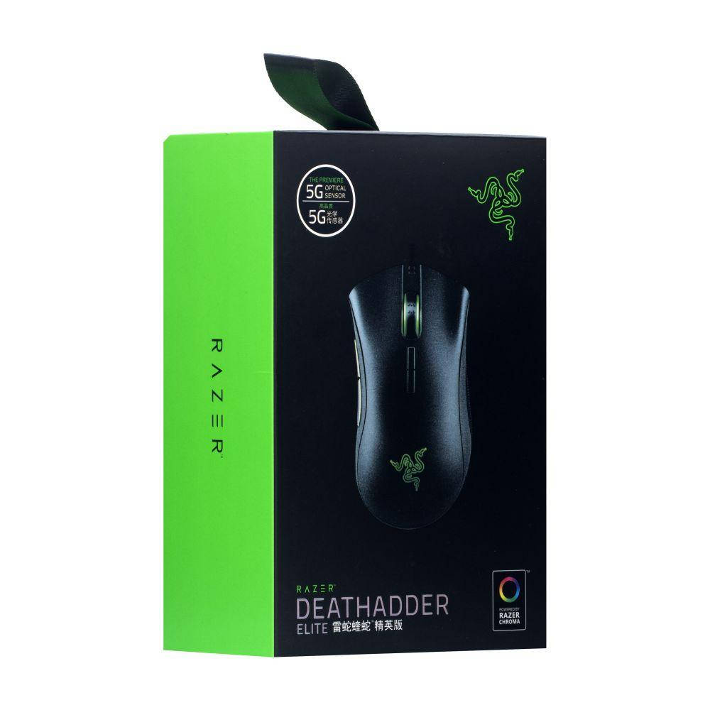 

Мышь игровая компьютерная USB Райзер Razer DeathAdder Elite Чёрная Юсб мышка для пк ноутбука компьютера игр, Черный