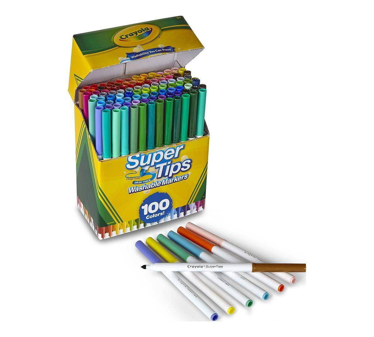 

Фломастеры Crayola Super Tips Washable в наборе 100 цветов не повторяются, Крайола