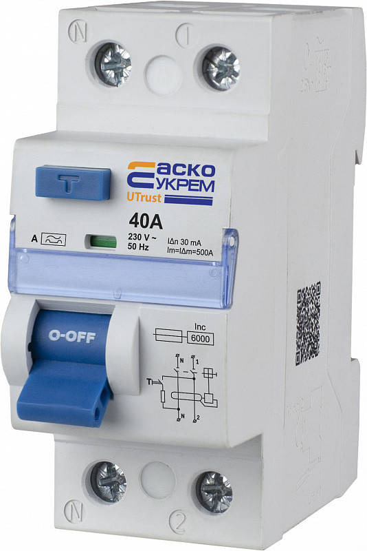

Устройство защитного отключения UTrust 1P+N 40А 30mА [A0010210136]