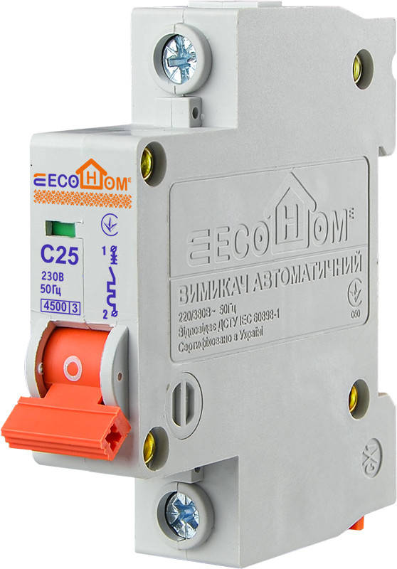 

Автоматический выключатель ECO 1p C 25A ECOHOME [ECO010010005]