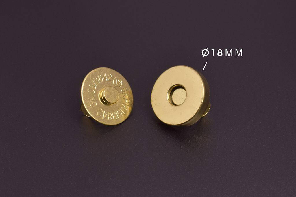 

Кнопка магнитная 18 мм, золото, 1 шт, Черный