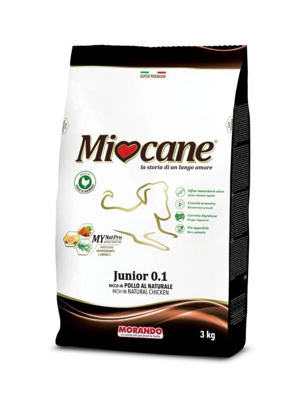 

Сухой корм для щенков всех пород Morando MioCane Junior, с натуральной курицей 3 kg