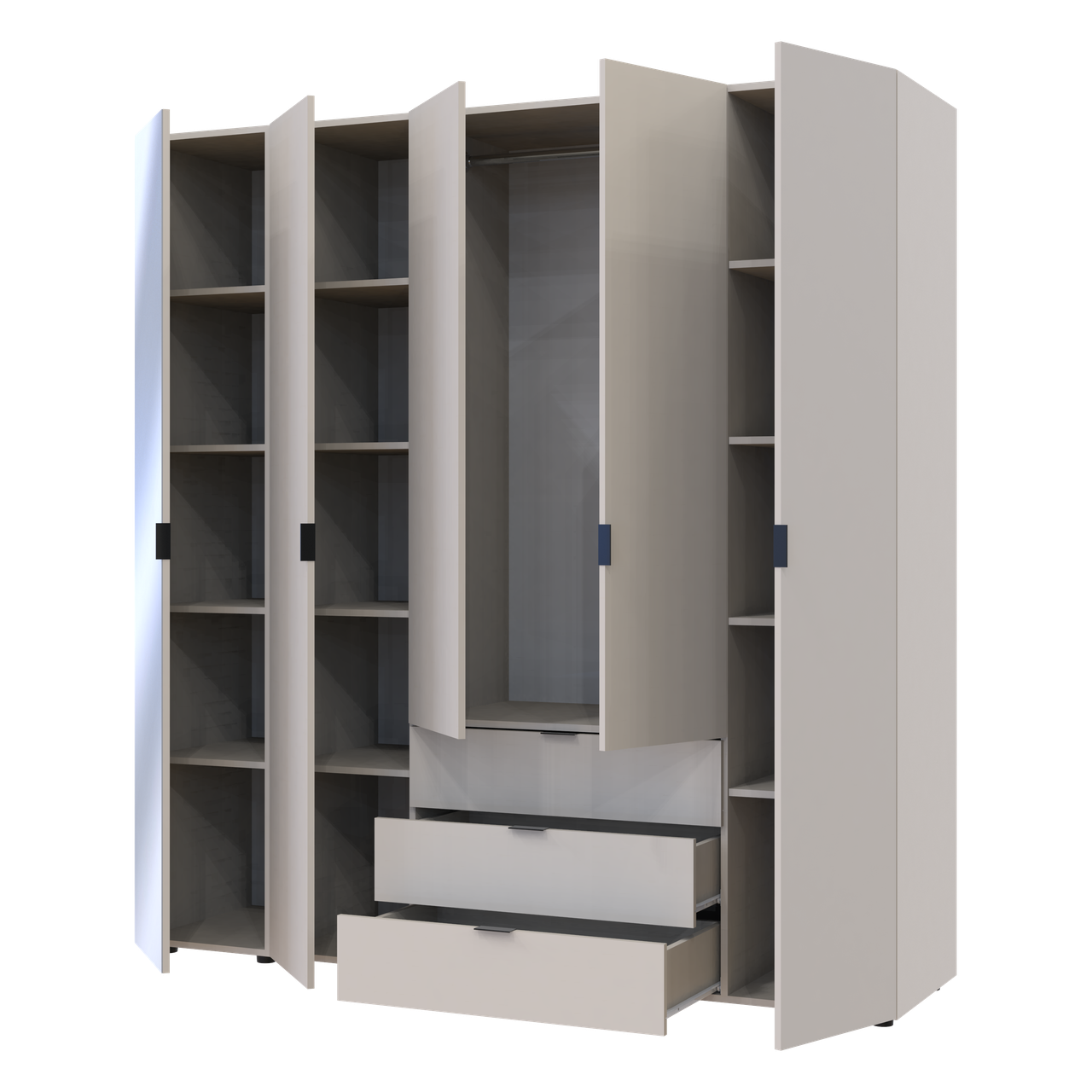 Шафа для одягу Doros Гелар Кашемір 4ДСП/Дзеркало 194х49.5х203.4 (80737659) 3