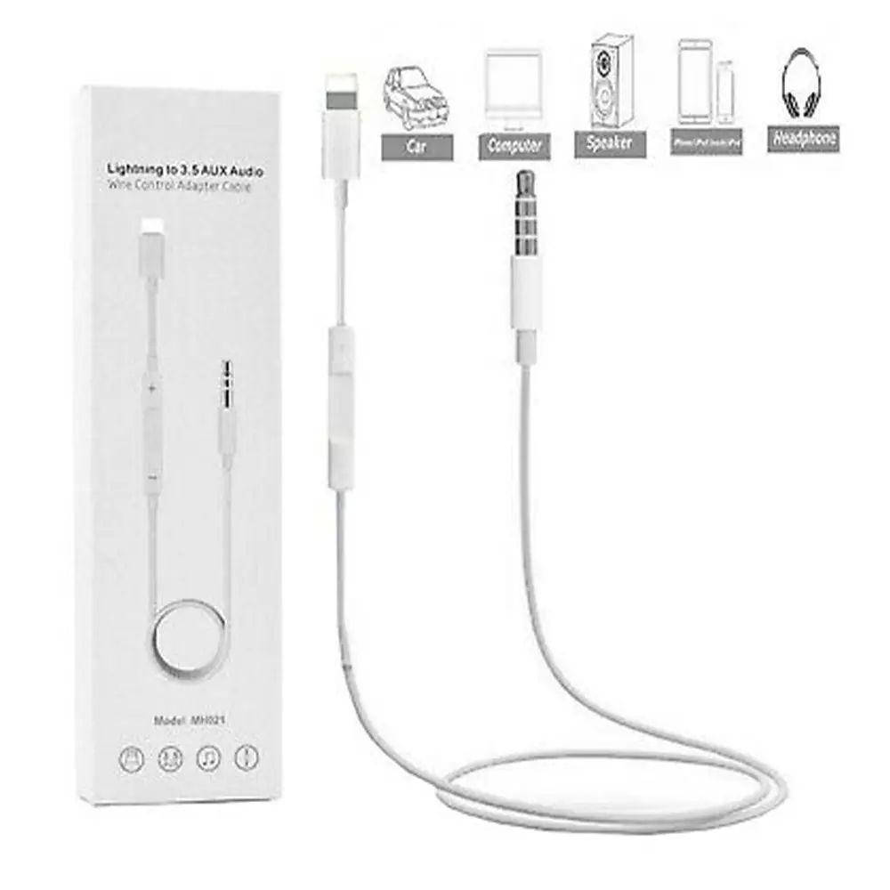 

Кабель Aux Lightning to 3,5mm Jack MH-021 volume control 1м белый