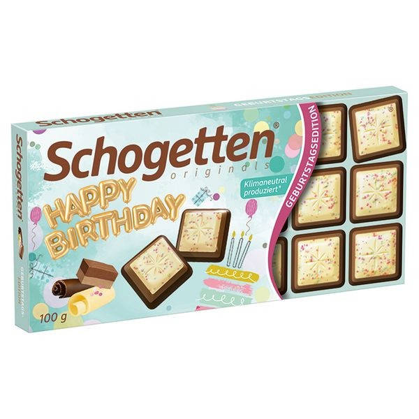 

Шоколад Молочный Schogetten Happy Birthday с Днем Рождения Шогеттен 100 г Германия