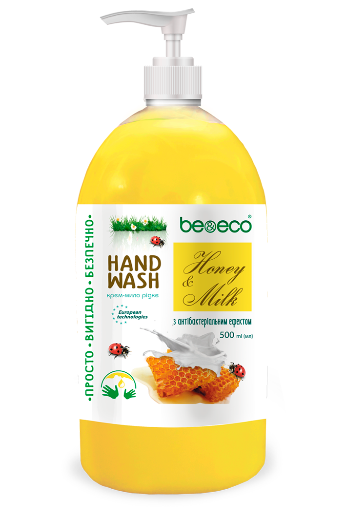 

Крем-мыло с антибактериальным эффектом Be&Eco Молоко и мед 500 мл