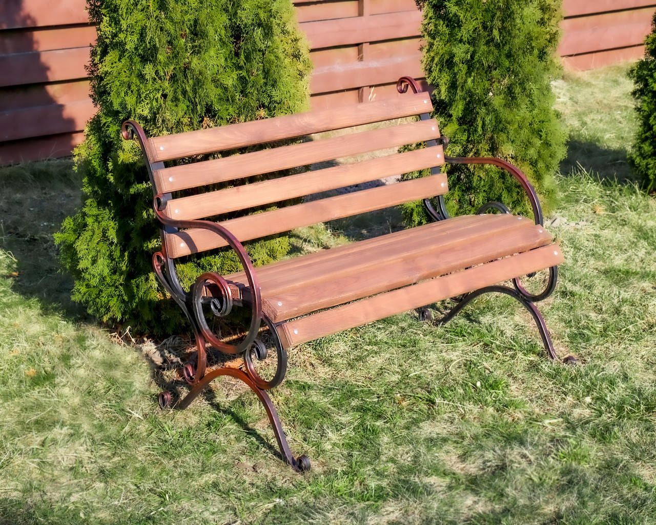 

Лавка 120 см. в темному кольорі (10 брусків)