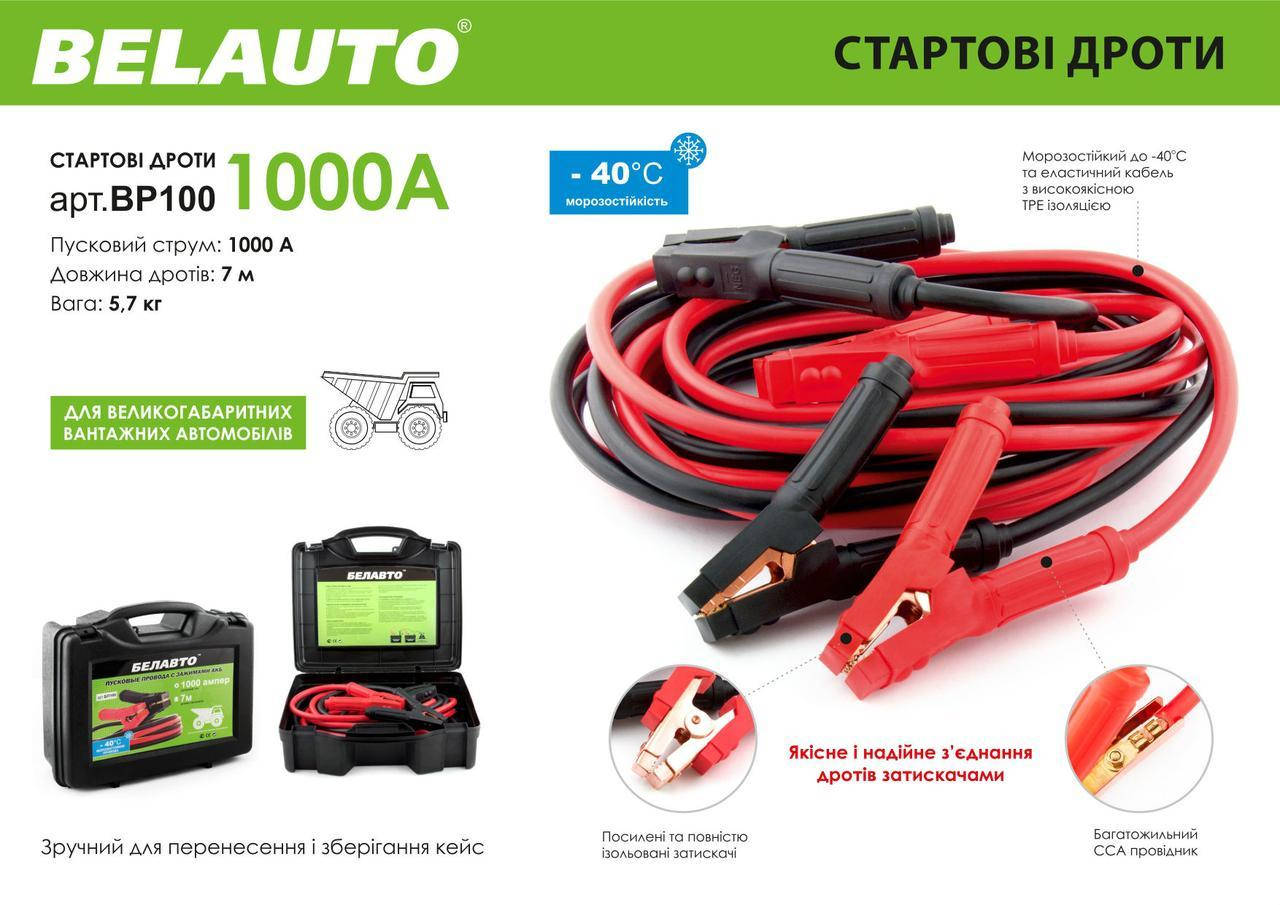 

Провода прикуривания БЕЛАВТО БП100 1000А