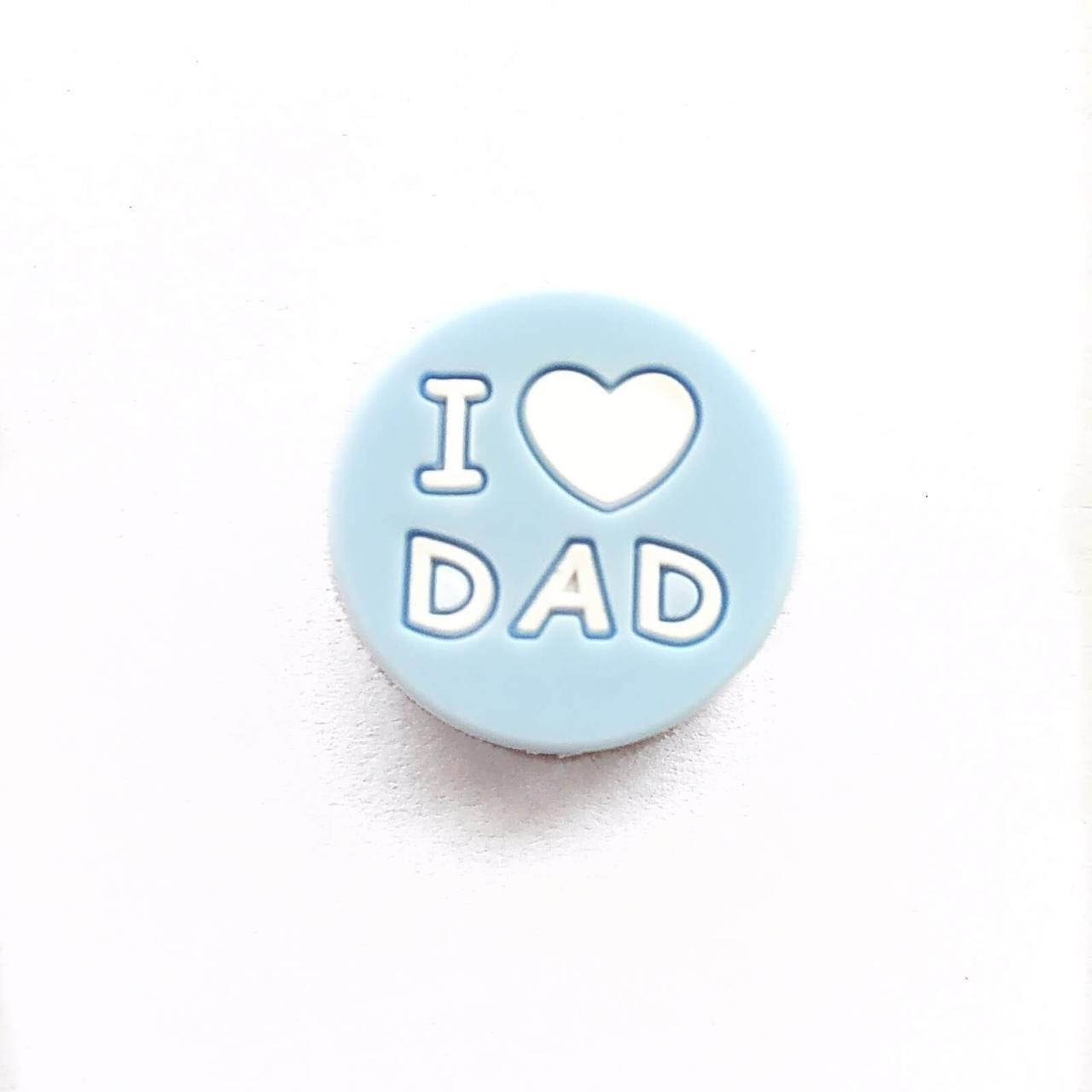 

I LOVE DAD (беби блю) силиконовые бусины