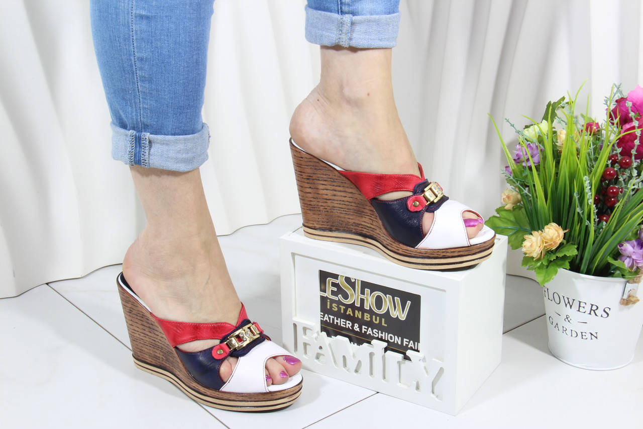 

Сабо женскиеHaspini 902-Tomi кожаные на танкетке 40