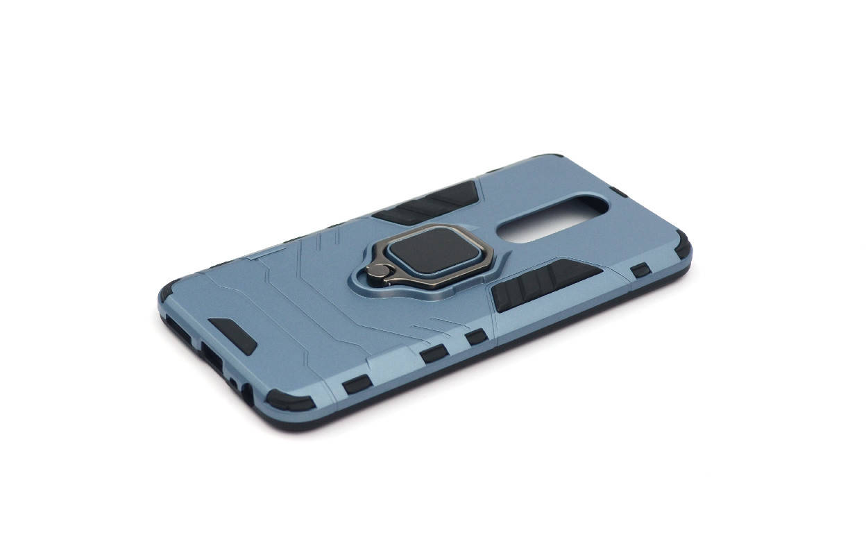 

Бронированный чехол на Xiaomi Redmi 8 с кольцом Navy Blue (Редми 8), Серый