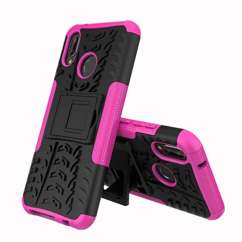 

PC + TPU чехол Armor для Huawei P Smart Plus (8 цветов) малиновый