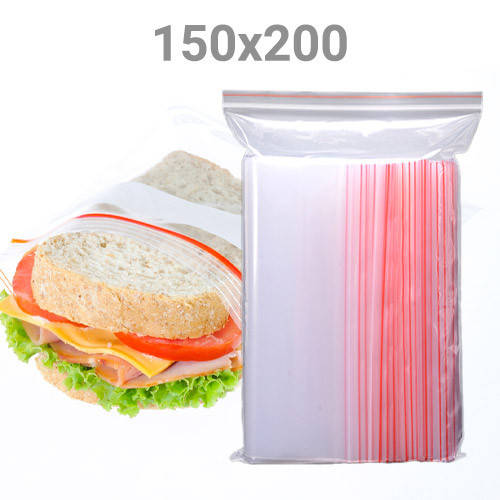 

Зип пакеты Zip Lock / пакет с замком - 150x200 мм, 100шт, Прозрачный
